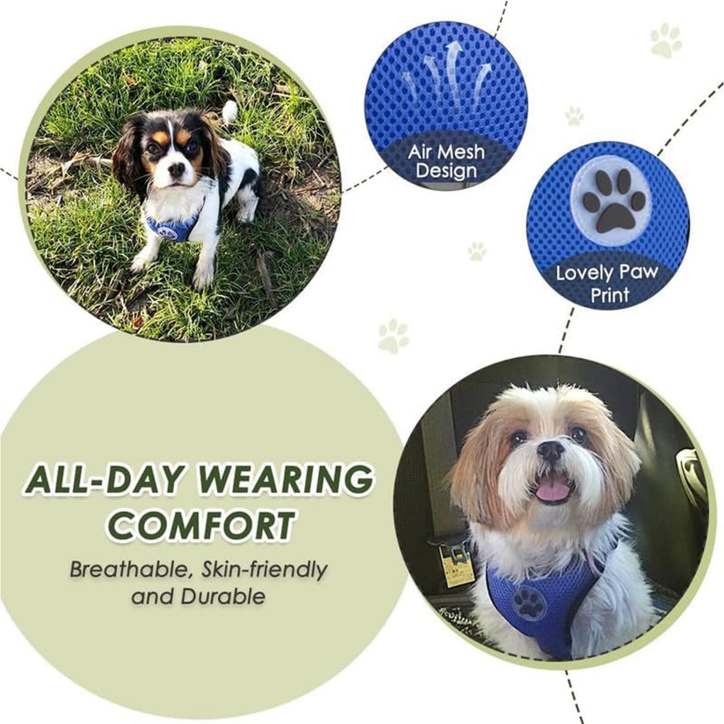 Dog Car Harness and Seatbelt with 2-in-1 Buckle