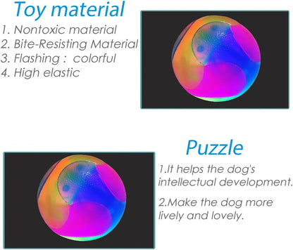 Set of 2 Illuminated Dog Balls - LED Glow in the Dark Pet Toys for Dogs and Cats