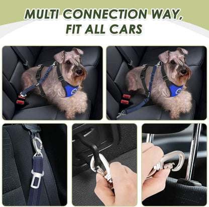 Dog Car Harness and Seatbelt with 2-in-1 Buckle